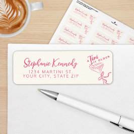 Trendy roze een klein beetje ouder 30e verjaardag etiket