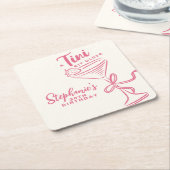 Trendy roze een klein beetje ouder 30e verjaardag kartonnen onderzetters (Schuin)