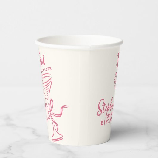 Trendy roze een klein beetje ouder 30e verjaardag papieren bekers (Rechts)