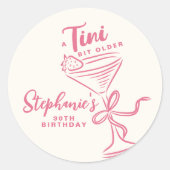 Trendy roze een klein beetje ouder 30e verjaardag ronde sticker (Voorkant)