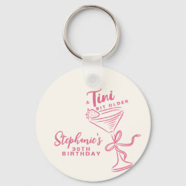 Trendy roze een klein beetje ouder 30e verjaardag sleutelhanger