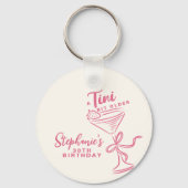 Trendy roze een klein beetje ouder 30e verjaardag sleutelhanger (Achterkant)