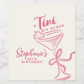 Trendy roze een klein beetje ouder 30e verjaardag wijn etiket (Enkel label)