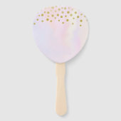 Trendy roze eenhoorn in zonnebril Verjaardag Handwaaier (Achterkant)