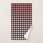 Trendy roze en Black Heart gradiëntpatroon Bad Handdoek (Handdoek)