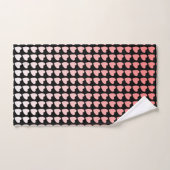 Trendy roze en Black Heart gradiëntpatroon Bad Handdoek (Handdoek)