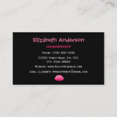 Trendy Roze en Black Leopard Makeup Artist Lips Visitekaartje (Achterkant)