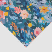 Trendy roze en blauw Abstract bloemmotief Tissuepapier (Detail)