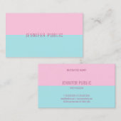 Trendy roze en blauwe moderne grafische Sjabloon Visitekaartje (Voorkant / Achterkant)