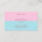 Trendy roze en blauwe moderne grafische Sjabloon Visitekaartje (Achterkant)