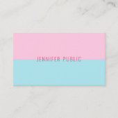 Trendy roze en blauwe moderne grafische Sjabloon Visitekaartje (Voorkant)