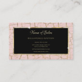 Trendy roze en goud gekraakte verf haar salon visitekaartje (Achterkant)