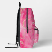 Trendy roze en goud gemarmerd bedrukte rugzak (Links)