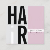 Trendy Roze en Grijs Haardressoir Visitekaartje (Voorkant)