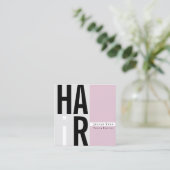 Trendy Roze en Grijs Haardressoir Visitekaartje (Staand voorkant)