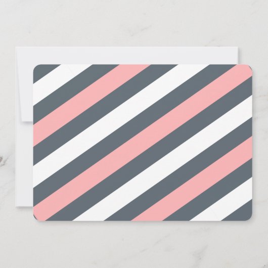 Trendy roze en grijs sparen de Datum Save The Date (Achterkant)