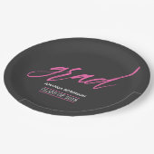 Trendy roze en grijze Graduation party Papieren Bordje (Gekanteld)