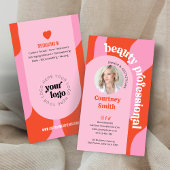Trendy roze en rode Groovy Lash Beauty Salon of Sp Visitekaartje