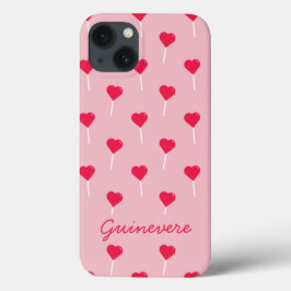 Trendy Roze en Rode Hart Pops Persoonlijk Case-Mate iPhone Case