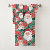 Trendy roze en rode kerst preppy handdoeken (Insitu)