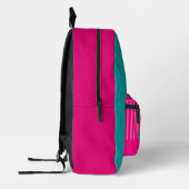 Trendy Roze en Turquoise Bedrukte Rugzak (Links)