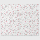 Trendy roze en wit Schattige hartpatroon Cadeaupapier (Vlak)