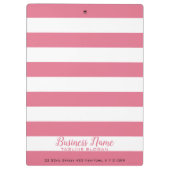 Trendy roze en witte strepen klembord (Achterkant)