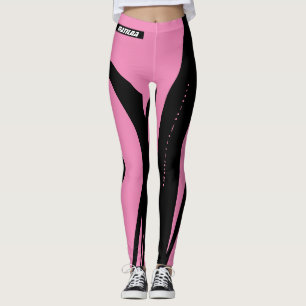 Trendy roze en zwart workout leggings