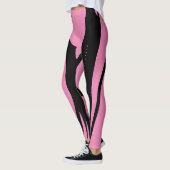 Trendy roze en zwart workout leggings (Links)