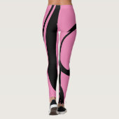 Trendy roze en zwart workout leggings (Achterkant)