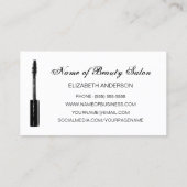 Trendy roze en zwarte cosmetologie mascara visitekaartje (Achterkant)