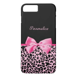 Trendy roze en zwarte luipaard Hot Pink lint Case-Mate iPhone Case