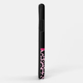 Trendy roze en zwarte luipaard warm roze lint Case-Mate iPhone case (Achterkant/rechts)