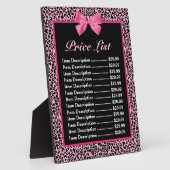 Trendy roze en zwarte luipaard warmroze prijslijst fotoplaat (Zijkant)
