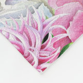 Trendy roze en zwarte strippes, met naam fleece deken (Hoek)