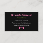 Trendy roze en zwarte zebra print persoonlijke tra visitekaartje (Achterkant)