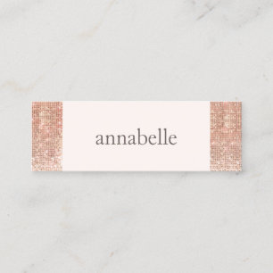 Trendy Roze Faux Roos Gouden Sequin Beauty Salon Mini Visitekaartje