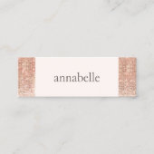 Trendy Roze Faux Roos Gouden Sequin Beauty Salon Mini Visitekaartje (Voorkant)