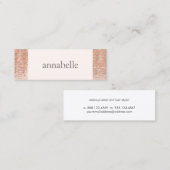 Trendy Roze Faux Roos Gouden Sequin Beauty Salon Mini Visitekaartje (Voorkant / Achterkant)