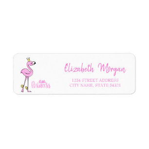 Trendy Roze Flamingo,Klein Prinses Adreslabel Etiket