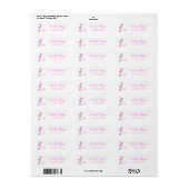 Trendy Roze Flamingo, Little Princess Address Labe Etiket (Full Sheet)