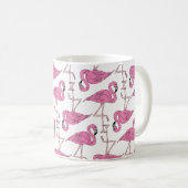 Trendy roze Flamingo patroon Koffiemok (Voorkant rechts)