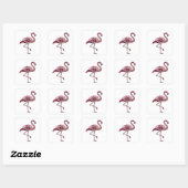 Trendy Roze FLAMINGO Stickerontwerp Vierkante Sticker (Vel)