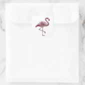 Trendy Roze FLAMINGO Stickerontwerp Vierkante Sticker (Tas)