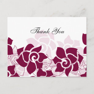 trendy roze floral Dankuwel Briefkaart