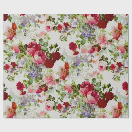 Trendy - roze - Floral print Cadeaupapier (Vlak)