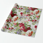 Trendy - roze - Floral print Cadeaupapier (Uitgerold)