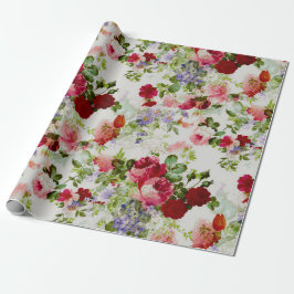 Trendy - roze - Floral print Cadeaupapier