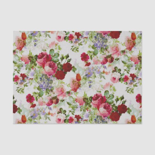 Trendy  - roze - Floral print Tissuepapier (Voorkant)
