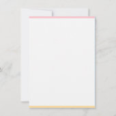 Trendy Roze Geel Modern Hand Script Naam Notitiekaartje (Achterkant)